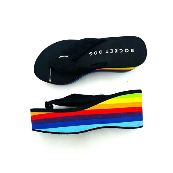Rocket Dog Shoes - NIB Rocket Dog Platform Rainbow Flip Flops, Women's 10M (EU 41) (JJ)